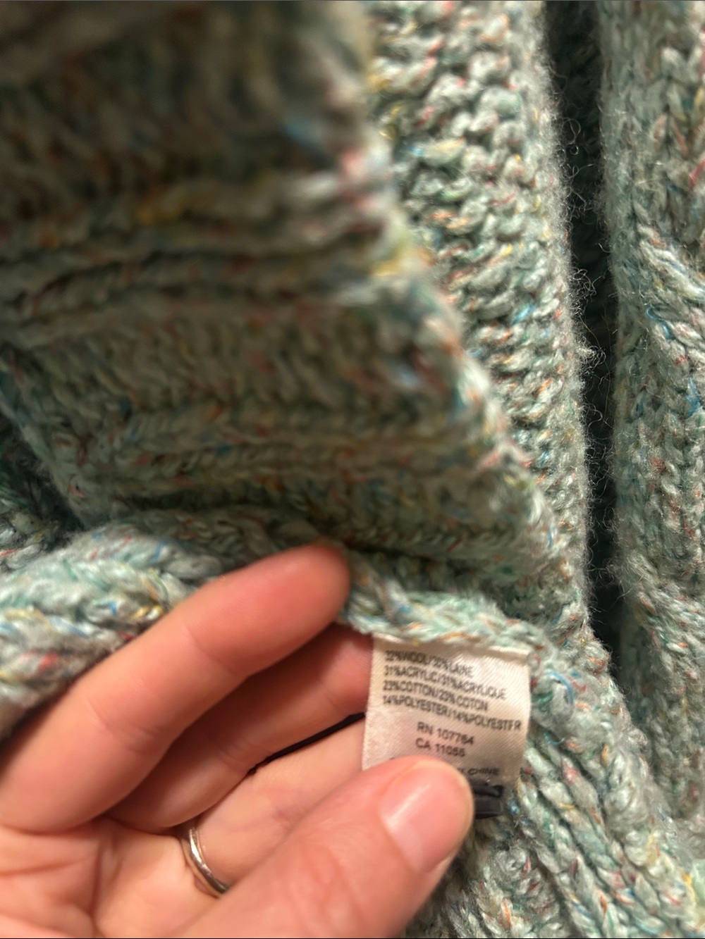 Anthropologie brand XL Cozy sea foam green Cable Knit sweater cardigan - Picture 5 of 5